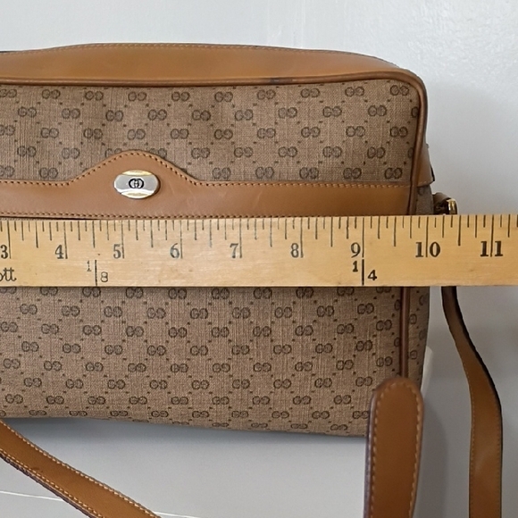 Vintage Gucci GG Plus Brown Leather Crossbody Bag Purse Authentic vintage 70s 80 - Picture 14 of 16
